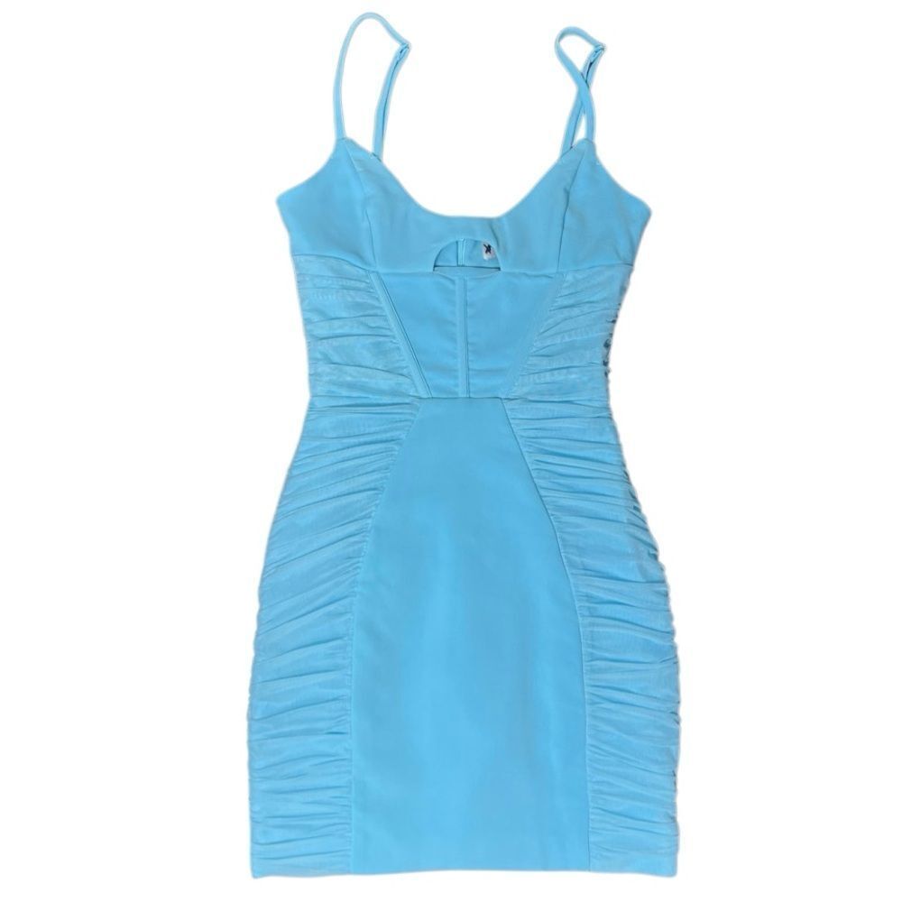Heiress Beverly Hills Light Blue after party mini dress ruched Size XXS
